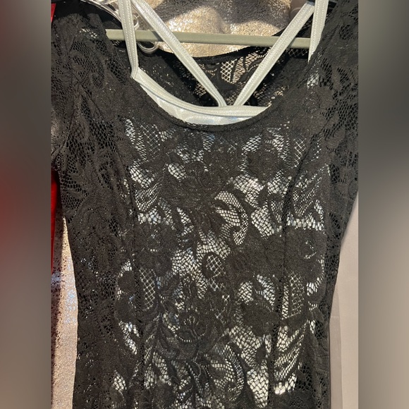 EVIL CHEERLEADER LACE DRESS 2.0 Size Med. EUC. With 2 bonus shiny body suits - Picture 9 of 15
